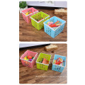 Fashion portable plastic basket storage with handle